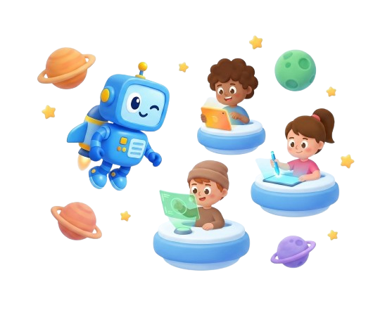 Kids learning AI with Wink the robot